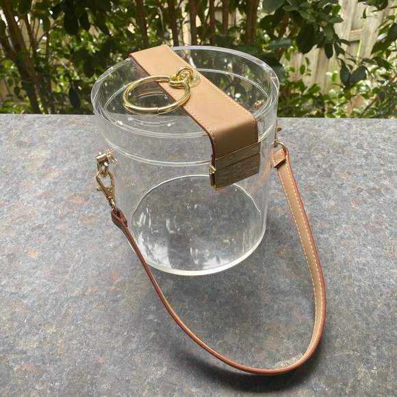 A and B Home Handbags - Acrylic and Leather Cylindrical Stadium Purse